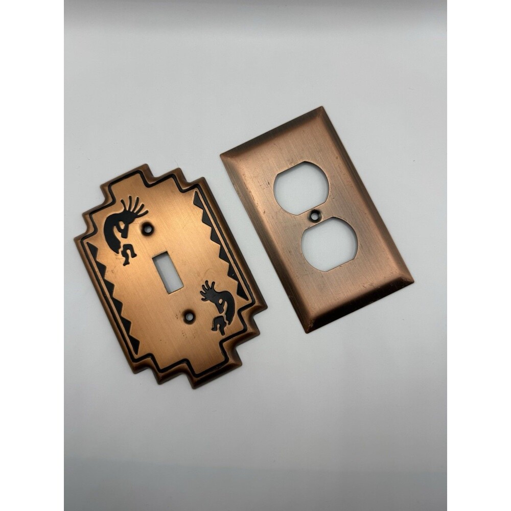 Kokopelli Decor Copper Metal Single Switch And Neutral Copper Metal Outlet Cover